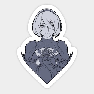 2B from Nier Automata Sticker